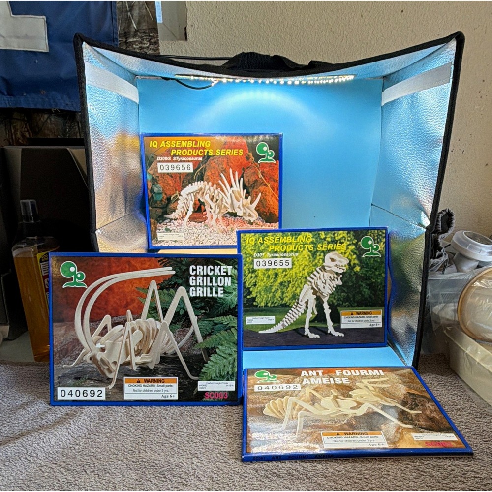 Harbor Freight Tools IQ Assembling 3D Wood Animal Puzzle Kits Lot of 4 "NIB"